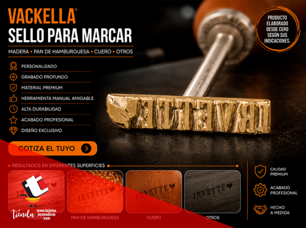 🥇 Cliset Vackella Sello marca al calor Madera 0.9x5.7 cms