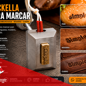 🥇 Cliset Vackella con cauting marcar Cuero Madera 2.8x0.8