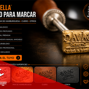 🥇 Cliset Vackella Sello para marcar al calor Madera 3x2 cms