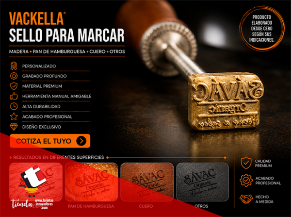 🥇 Cliset Vackella Sello para marcar al calor Madera 3x2 cms