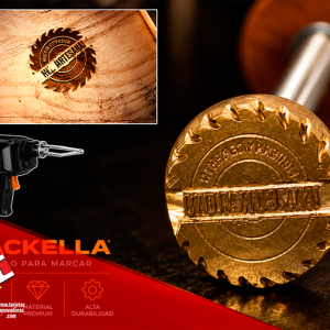 🥇 Cliset Sello Vackella marcar Cuero, Madera 3.5x3.5 cms.