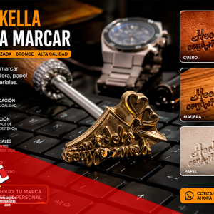 🥇 Cliset Vackella Sello marcar Madera | Tamaño 3.9x6 cms.