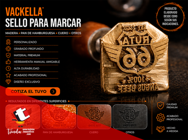🥇 Cliset Vackella para marcar Pan de hamburguesa 4x4 cms.