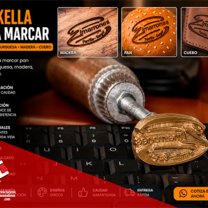 🥇 Cliset Vackella Sello para marcar Madera Tamaño: 4x3 cms.