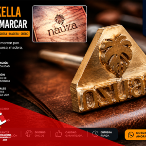 🥇 Cliset Sello Vackella marcar Madera Cuero Jabón 5x3.4 cms