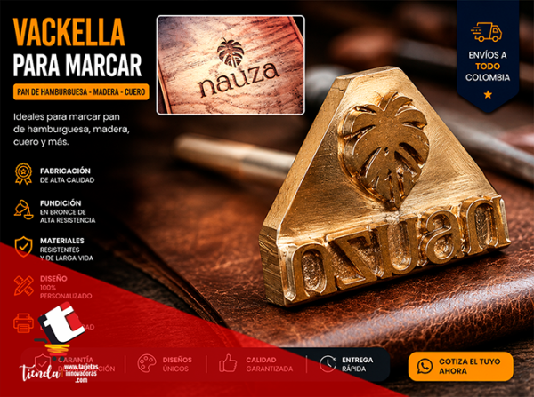 🥇 Cliset Sello Vackella marcar Madera Cuero Jabón 5x3.4 cms