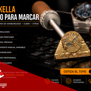 🥇 Cliset Vackella Sello marcar al calor Madera 5x3.5 cms.