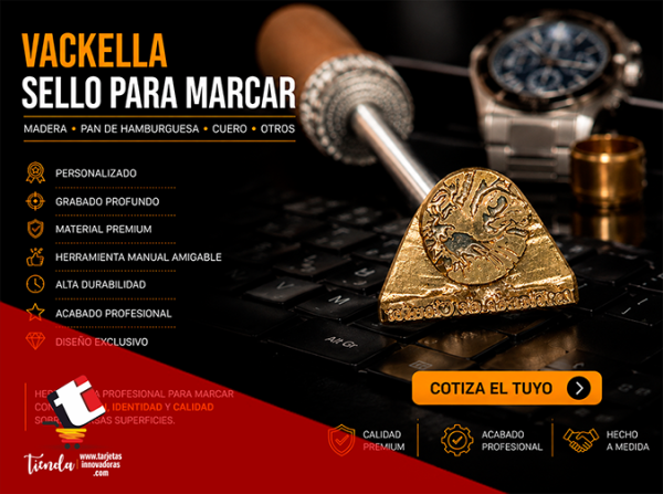 🥇 Cliset Vackella Sello marcar al calor Madera 5x3.5 cms.