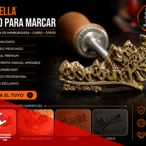🥇 Cliset, Vackella Sello marcar al calor Madera: 6x4 cms.