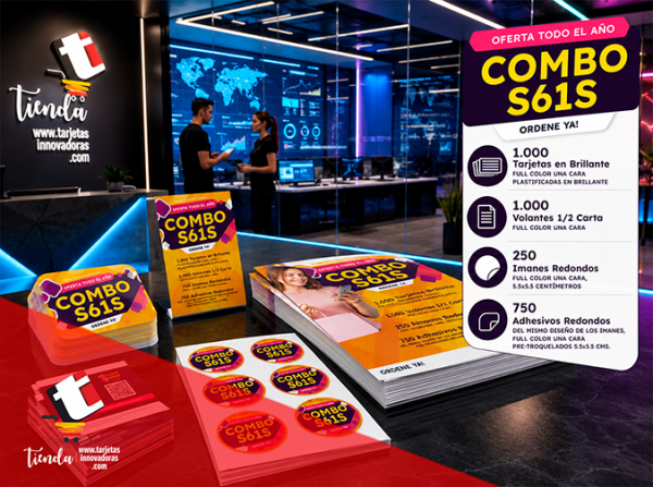 🥇 COMBO PUBLICITARIO 6 Tarjetas Volantes Imanes Adhesivos