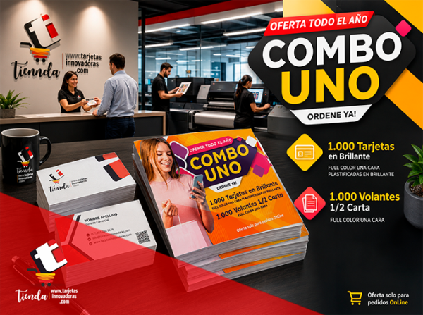 🥇 COMBO PUBLICITARIO UNO. | Mil Tarjetas. + Mil Volantes.