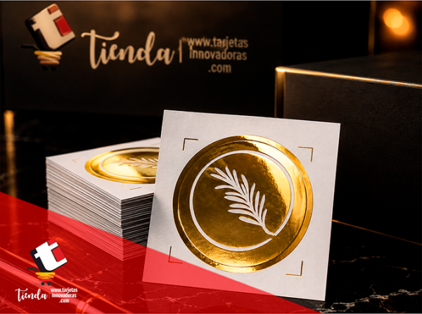 🥇 Sticker Adhesivo redondo Estampado al calor Oro / Plata
