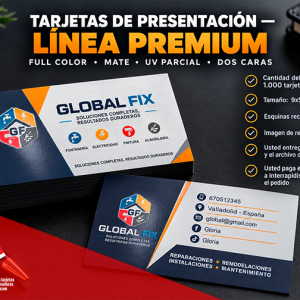 Oferta Tarjetas de Presentación Full Color Mate con UV Parcial Dos Caras