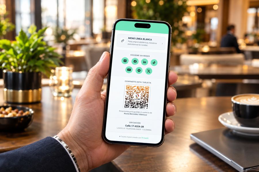 Código QR de una tarjeta digital TI Card para compartir
